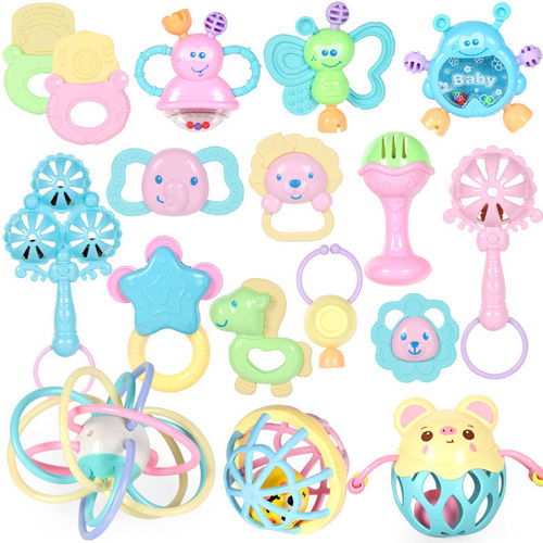 0-1 year old baby toy teether hand rattle can be chewed 3-6 months old educational early education newborn baby