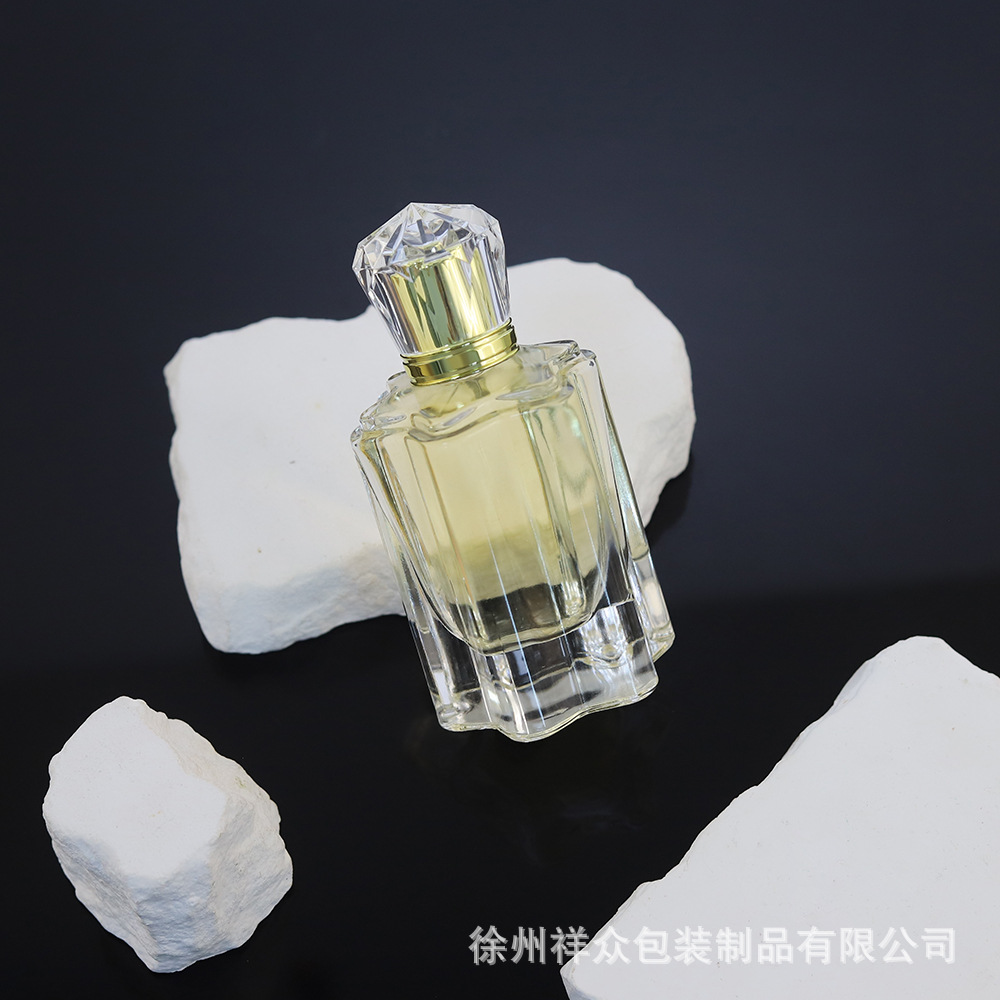 Venta caliente transfronteriza de botellas de perfume de vidrio poligono de alta gama duoleng aceite esencial presionando botellas de spray cosméticos en botellas vacías image 3
