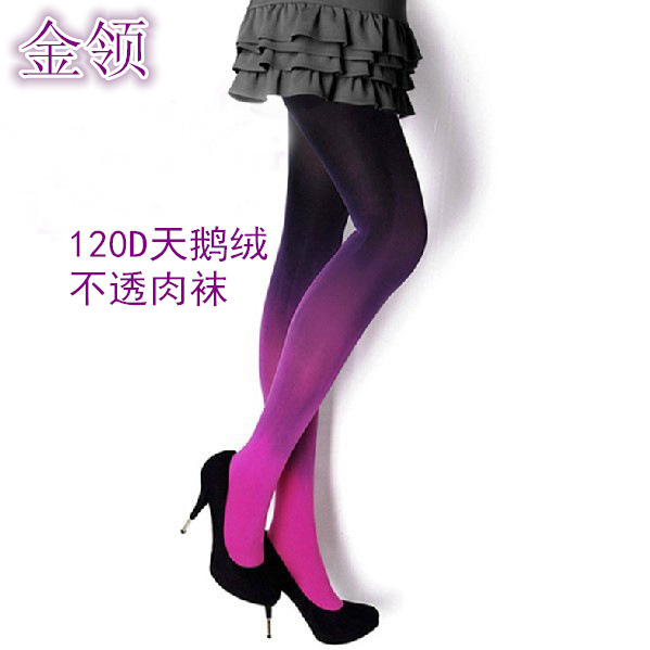 Otoño e invierno superventas 120D medias de terciopelo opaco gradiente de color pantimedias fábrica al por mayor