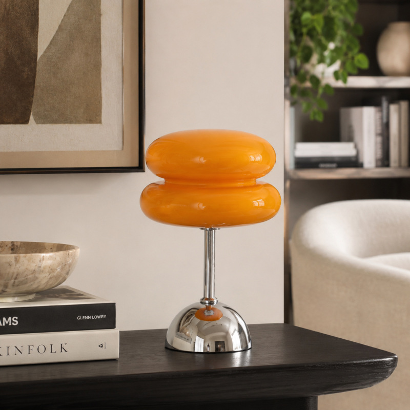 Cross-Border Amazon Glass Mushroom Table Lamp Medieval Retro Dimmable Bedroom Bedside Decorative Lamp Manufacturer Wholesale Model