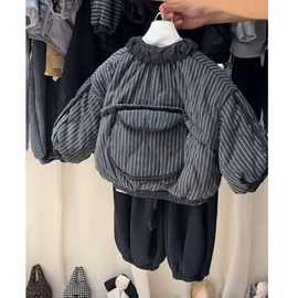 男童保暖百搭加厚棉服外套2026秋冬新款中小童时尚设计感舒适上衣