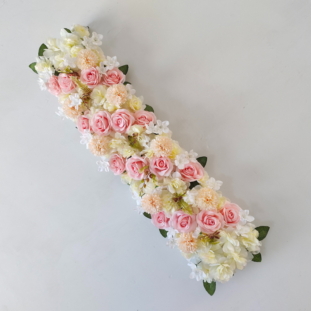 1m hilera de flores artificial hilera de suelo hilera de flores decorativa hilera de flores arco de boda flores decorativas hilera de flores largas hilera de rosas de boda