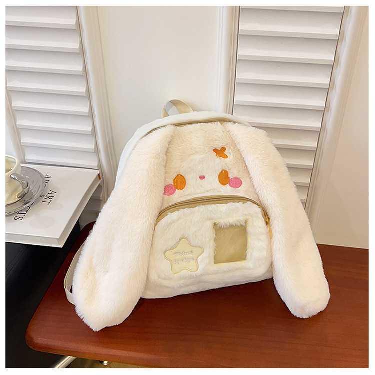 717g Weight Zipper Closure Type Double Shoulder Straps Strap Type Functional Backpack Bags Type Casual, Holiday Occasion Plush Material Women's Backpack Backpack Animal, Cartoon Pattern Spring, Autumn&Winter Season Women's Gender Cute Style Square Shape Animal Cartoon Casual Holiday Women's Backpack Functional Backpack 28