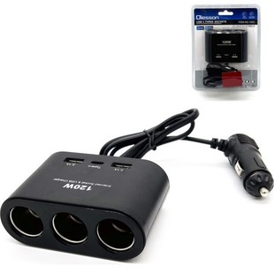 1653 car charger 2USB one-to-three high-power car cigarette lighter car charger 3-hole cigarette lighter charger