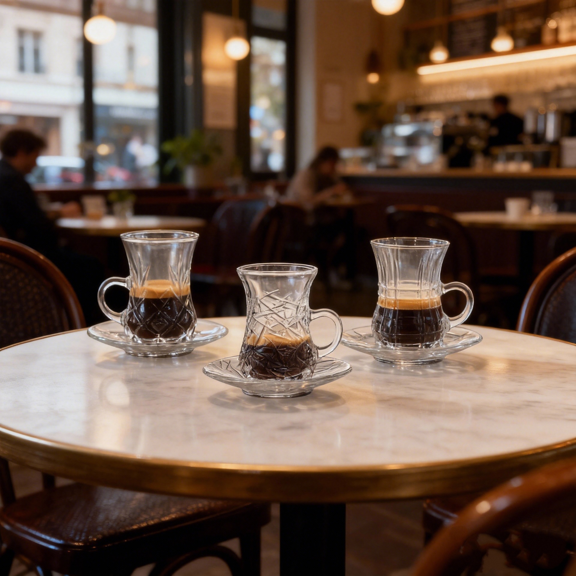 Gran por mayor simple resistente al calor mango de taza de té de vidrio taza de café plato conjunto taza de té turco