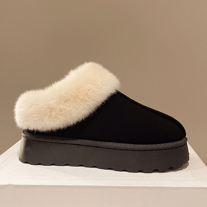 Stivali da neve caldi con suola spessa da donna, pelliccia calda e spessa, scarpe comode e soffici_voghion.com