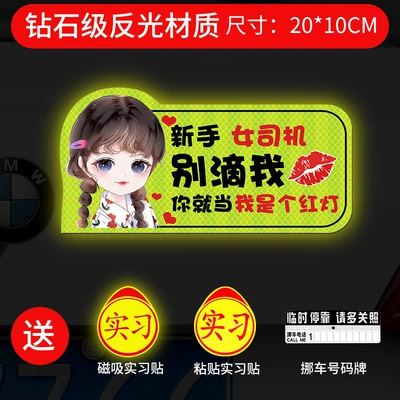 Creative Funny Magnetic Sticker Logo, Body sticker - strong-magnetic-and-strong-reflective-double-braid-flower-clothes-dont-drop-me-gift
