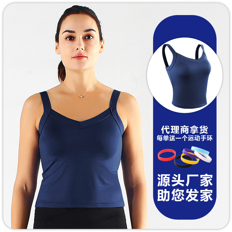 F8196 chaleco de mujer con cojín de pecho correr yoga transpirable rápido seco elástico cabina deportiva ropa interior ropa de ejercicio