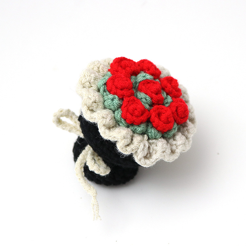 Yi cotton bouquet black + true red