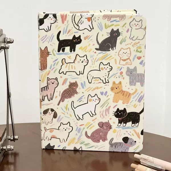 New Cute Cat A5 Hard-Shell Lined Notebook with High Appearance Value for Students to Take Notes in the Beginning of School Season