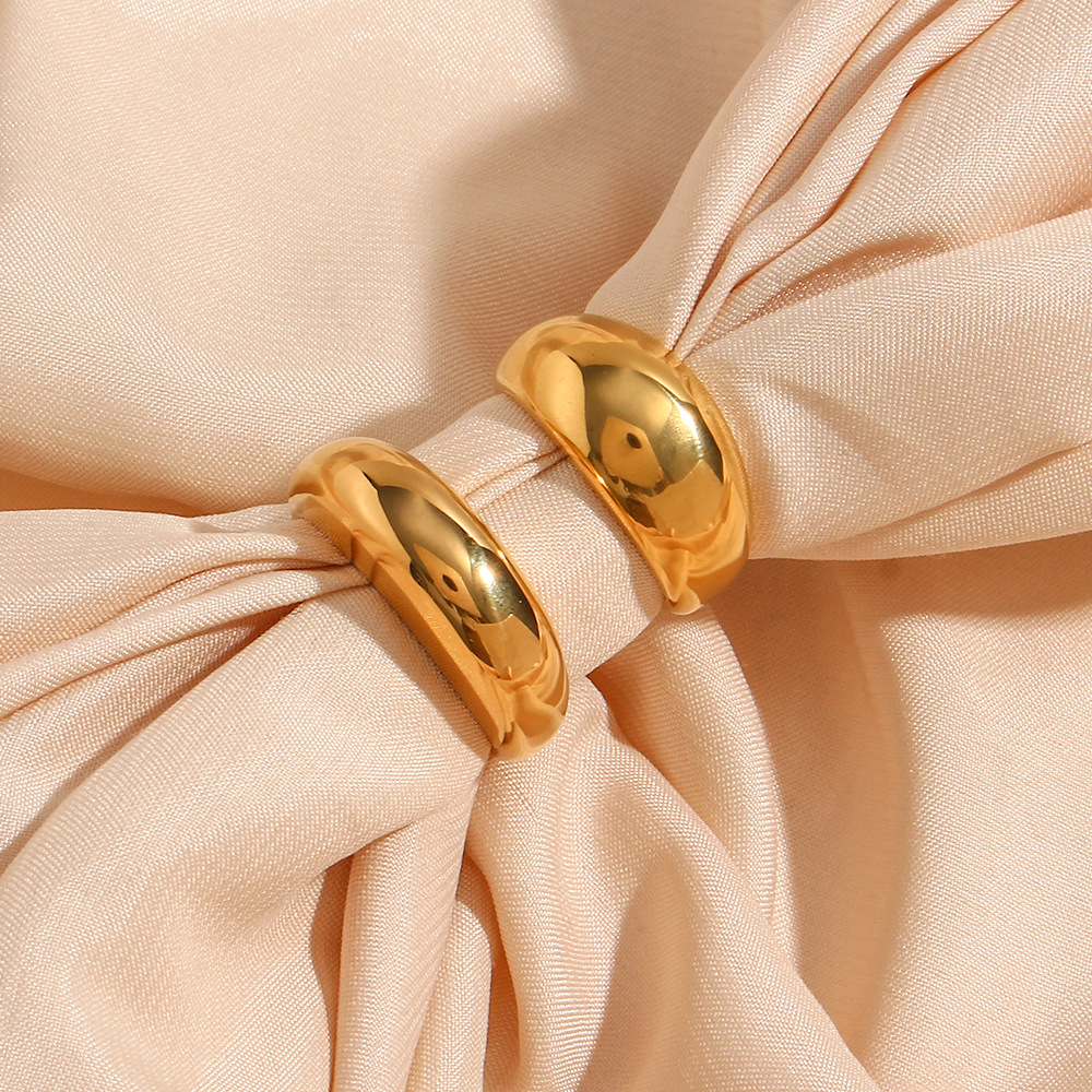 Simple Style Solid Color Stainless Steel Rings Metal Stainless Steel Rings