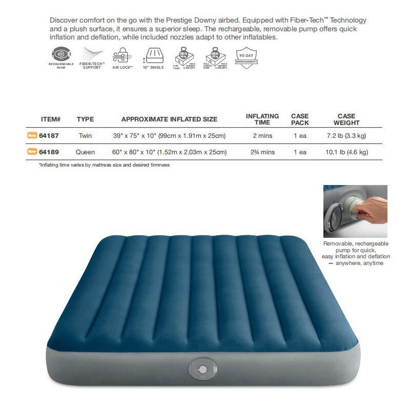 Intex64187-64189 Lithium Battery Outdoor Camping Inflatable Mattress USB Interface Storage Electric Pump Mattress