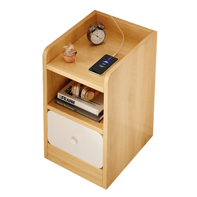Mesa de cabezal de cama pequeña y fácil de almacenar estante de alquiler de vivienda armario de hendidura ultra estrecha armario de almacenamiento al lado de la cama del dormitorio