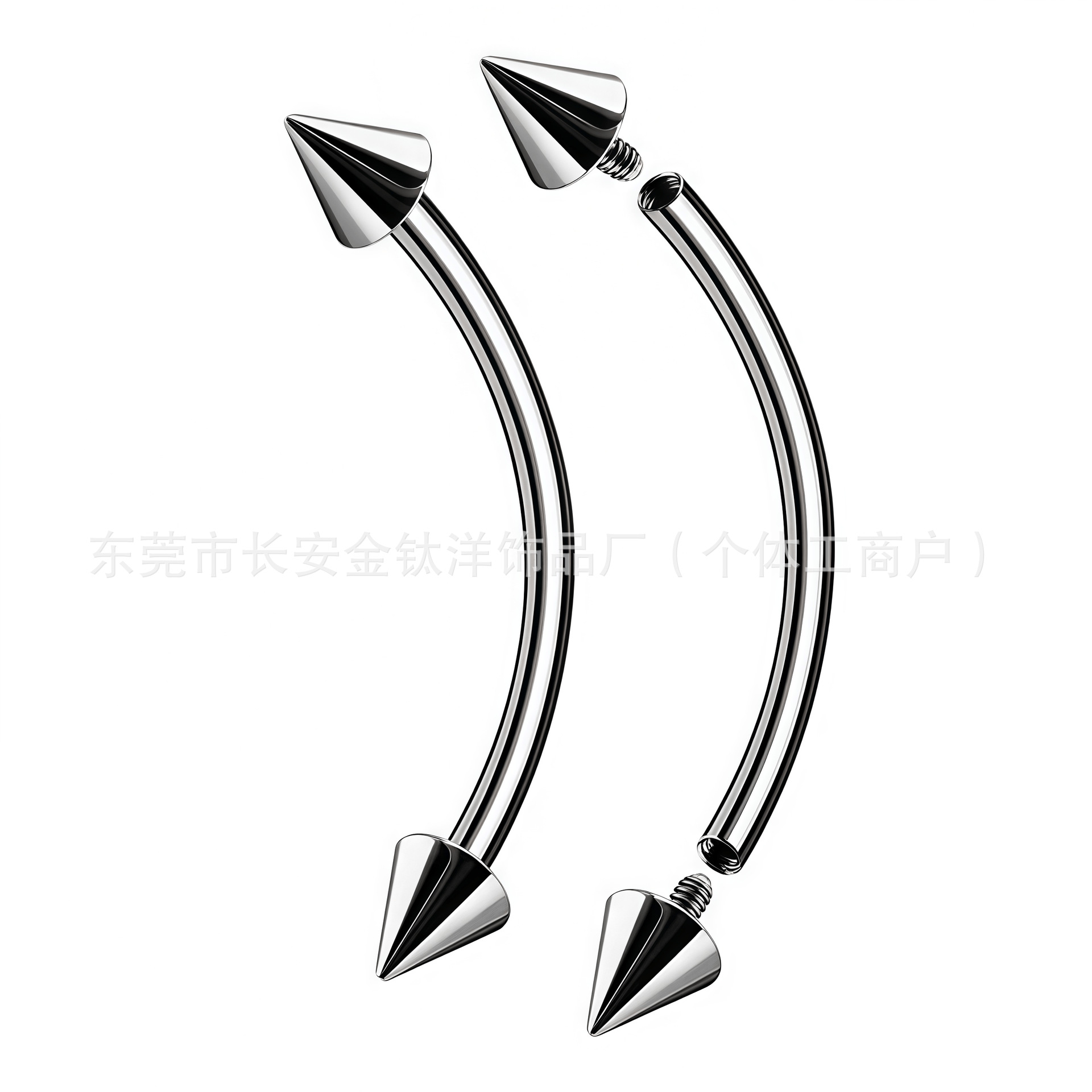 Pointed titanium steel lip stud product view