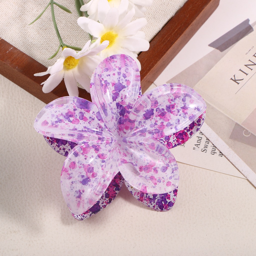 Pinza para el Cabello Acrílica con Diseño Floral Elegante