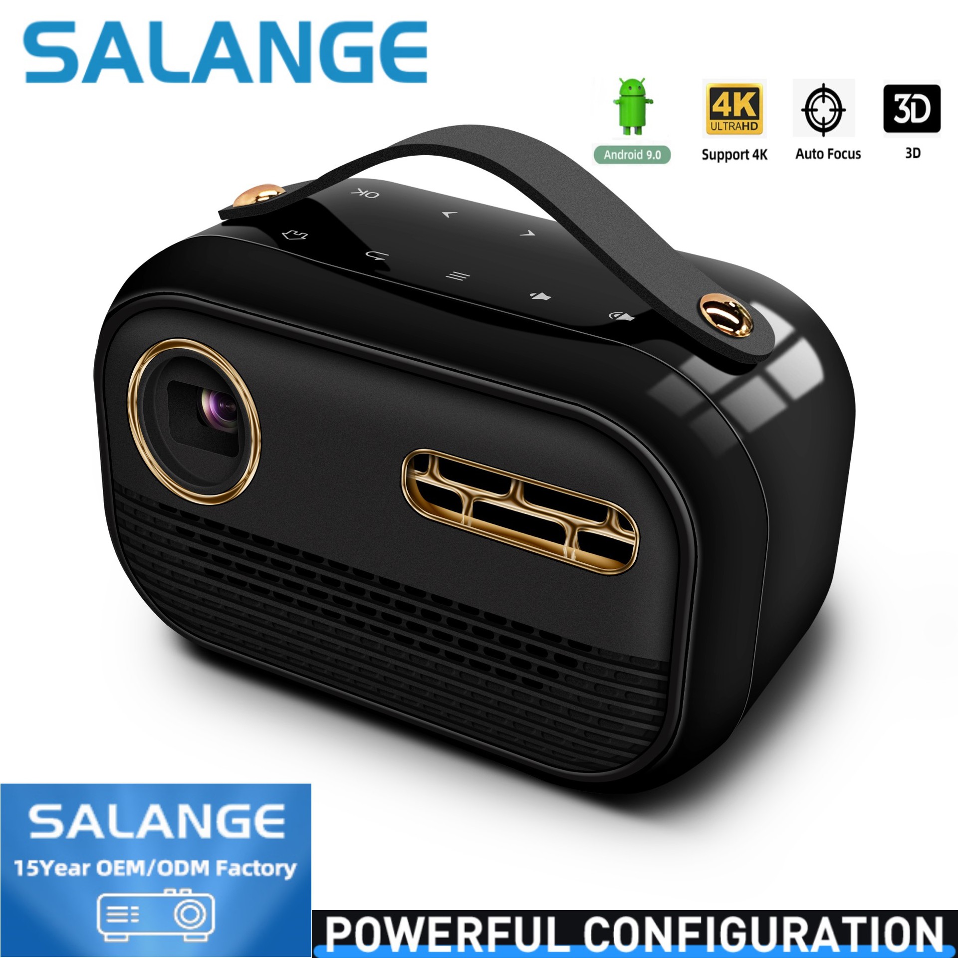 Transfronterizo 4K Mini proyector inteligente portátil DLP hogar proyector 3D batería incorporada Comercio exterior caliente