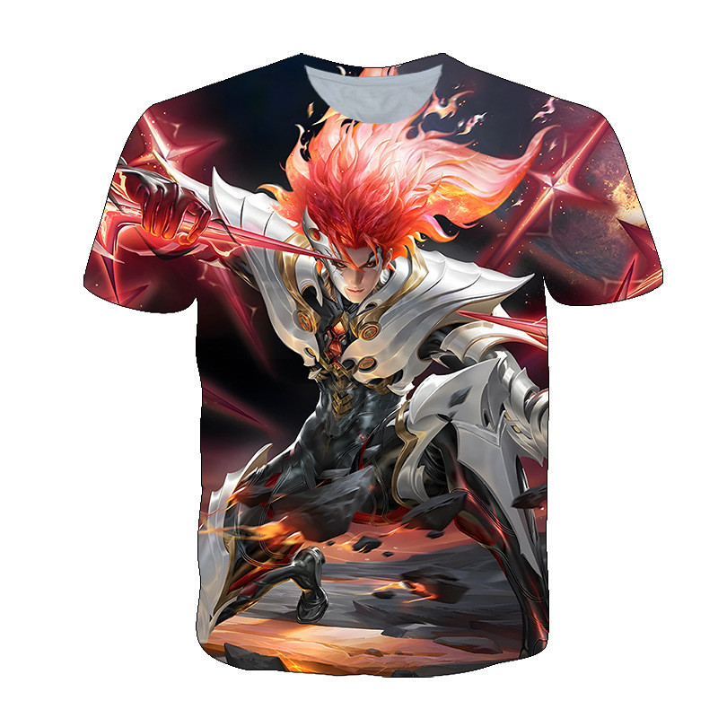 T-Shirt for Honor of Kings, Spring and Summer Style, Unisex Youth T-Shirt, Student Team Uniform, Campus Clothing, Dormitory Wear