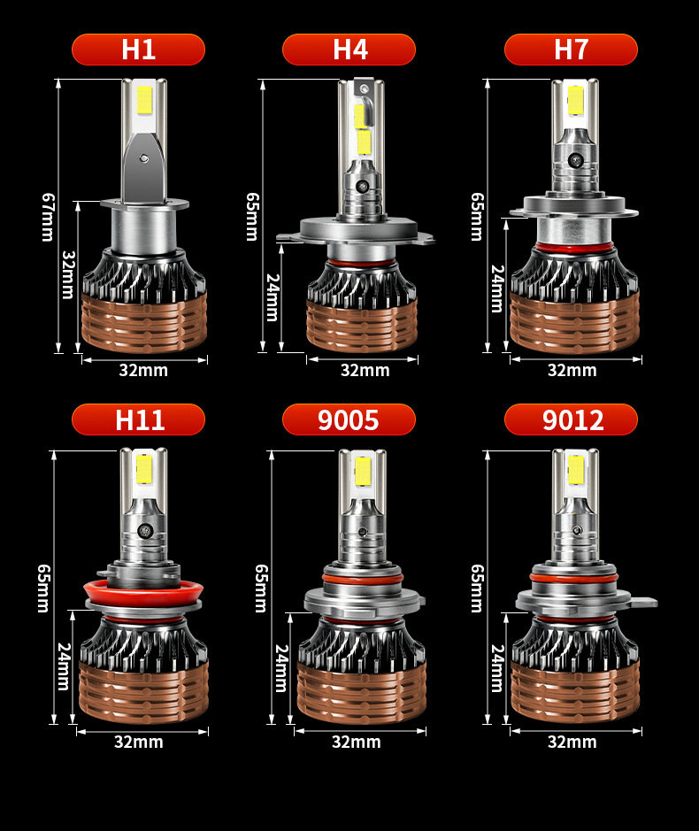 Snowlite Led Headlights H7H4H11 Ultra-Bright Spotlight 90W Strong Light Integrated High and Low Beam Car Light Modification and Upgrade Model