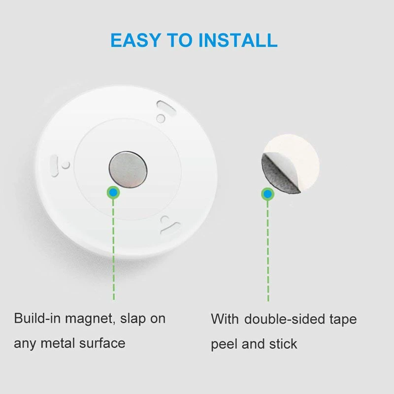 Motion Sensor Night Light, Smart Human-Induction Round Lamp, Battery-Powered, Small 8 cm