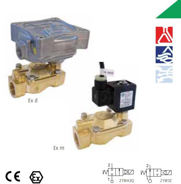 意大利ODE两位两通常闭防爆电磁阀21W5QDV350 21W6QDV400