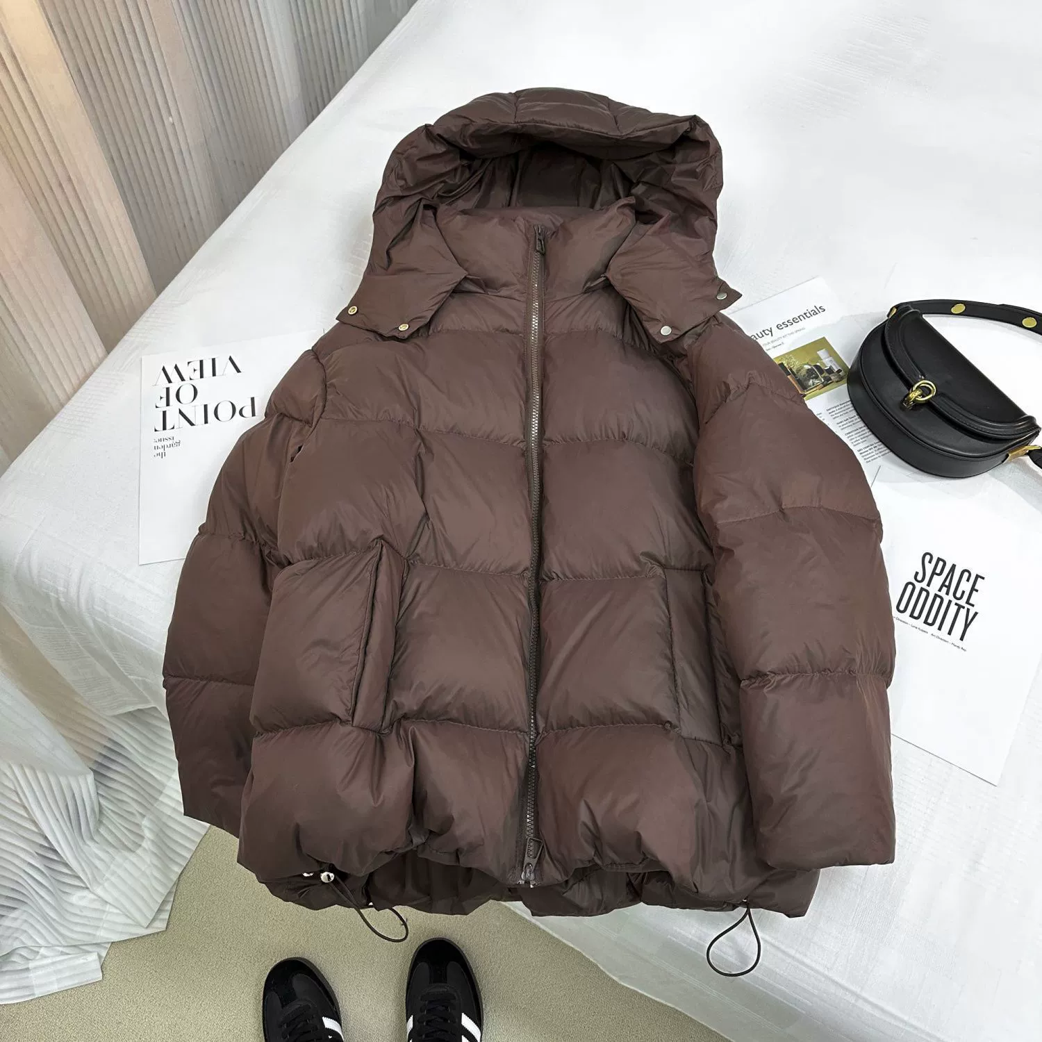 Extra large winter down jacket with down with hood, plus size, increased thickness, Korean style