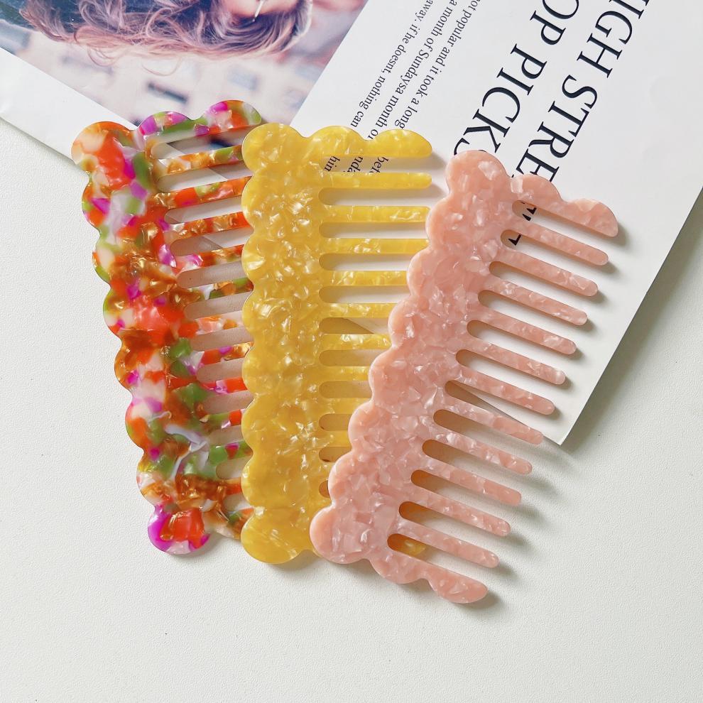 Casual Color Block Acetic Acid Sheets Hair Combs display picture 2