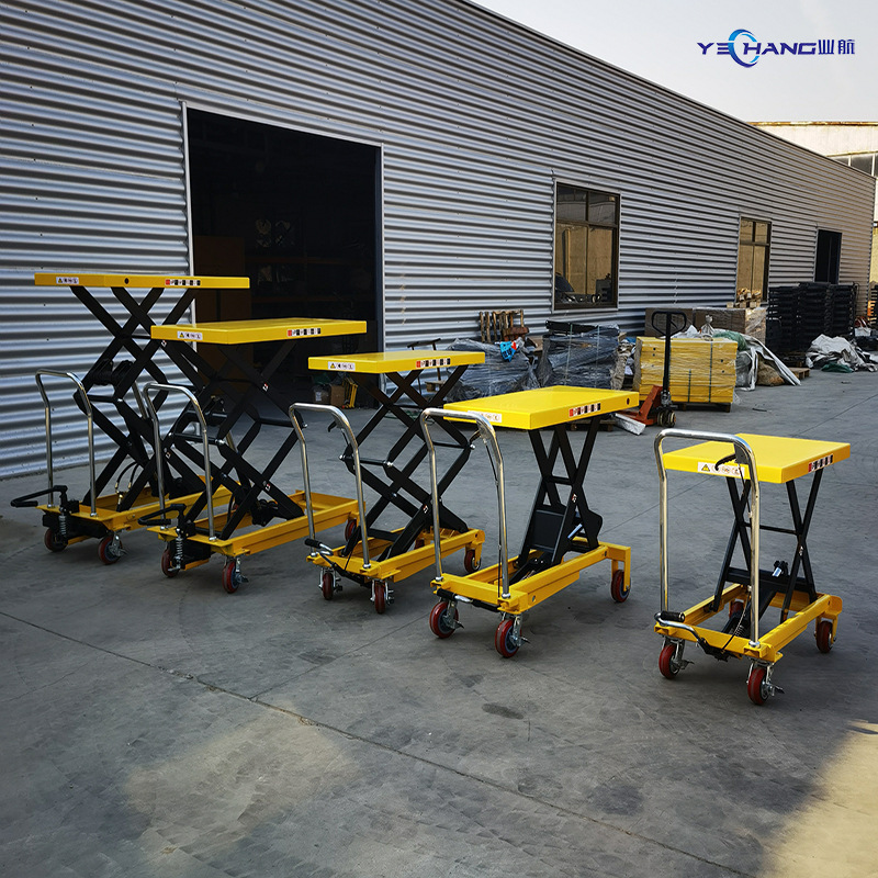 Manual hydraulic lifting platform car electric flat lifting car hand push mobile scissor foot lift table