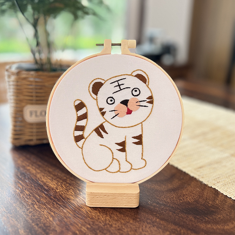 Lindo conejo bordado DIY colgando pintura de los niños Lu bordado puntada primaria práctica punto cruz dibujos animados pequeños adornos de animales