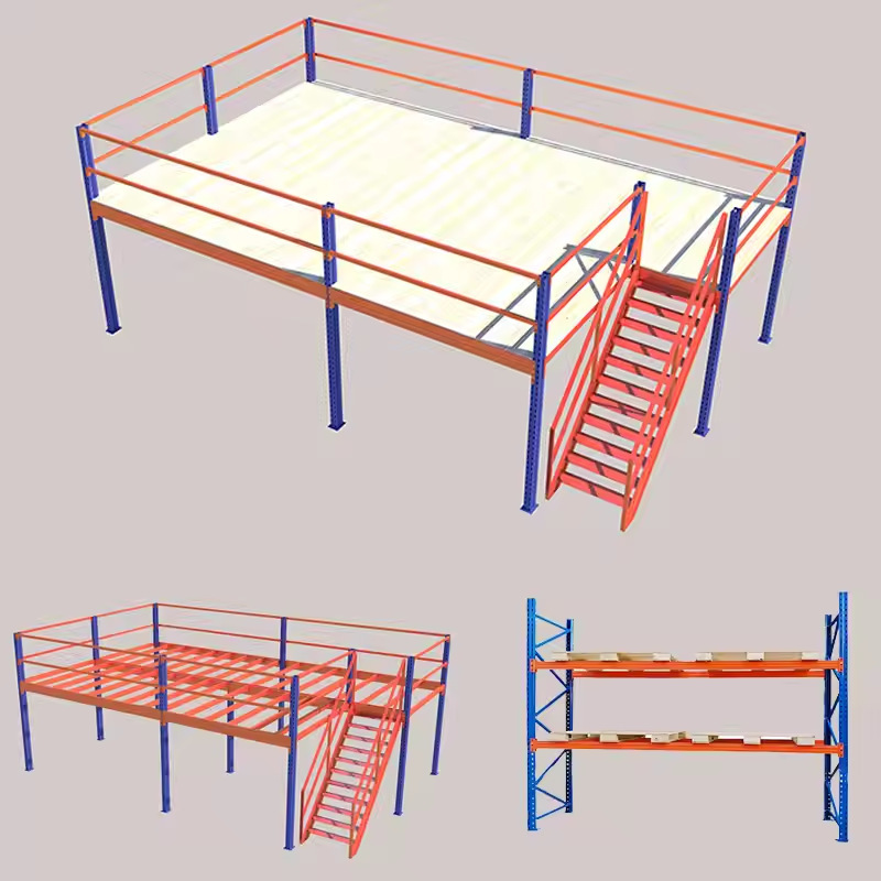 Heavy-Duty Industrial Storage Warehouse Shelves Pallet Shelf System Mezzanine Steel Buckle I-Beam Two-Story Platform Heavy-Duty Industrial Storage Warehouse Shelves Pallet Shelf System Mezzanine Steel Buckle I-Beam Two-Story Platform