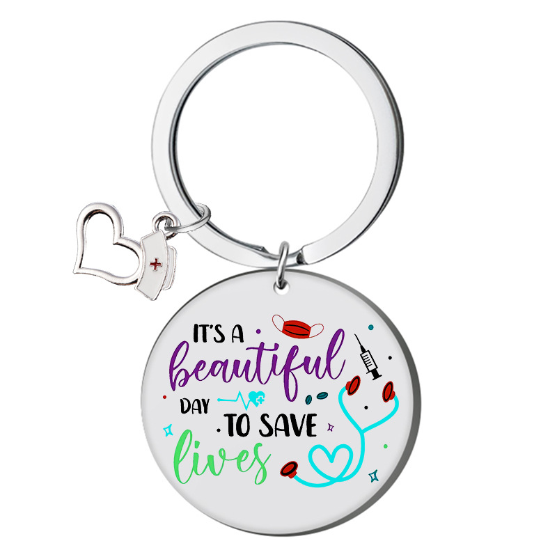 Bag Pendant, Memorial Keychains Classification Simple Style Letter Stainless Steel Nurses Day Women'S Bag Pendant Memorial Keychains