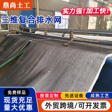 三维复合排水网垃圾填埋用复合排水隔离垫路基挡土墙三维土工网垫
