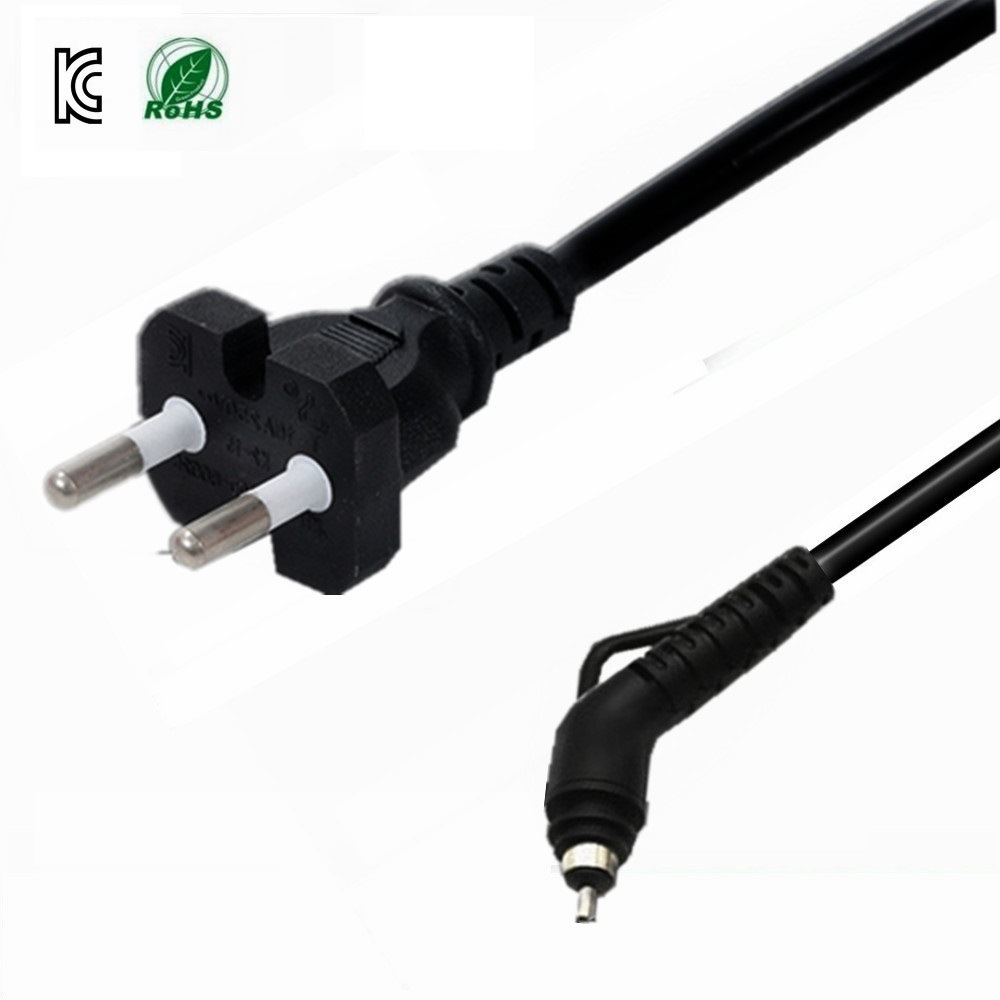 直销美发转换电源线二芯插头韩国KC旋转尾八字尾电源线