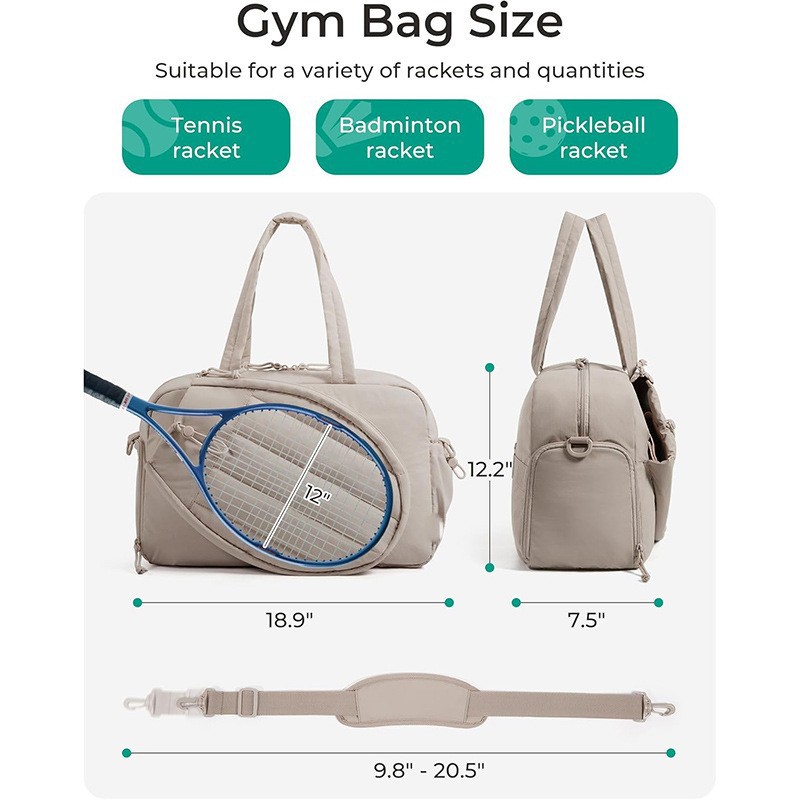 Bolsa de tenis acolchada bolsa de mano esponjosa bolsa deportiva de mujer raqueta cubierta plegable portátil zapato almacén bolso de hombro image 2