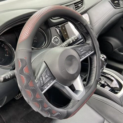 14.5-15 Inches 38C, Steering wheel cover - type-d-burgundy-38cm