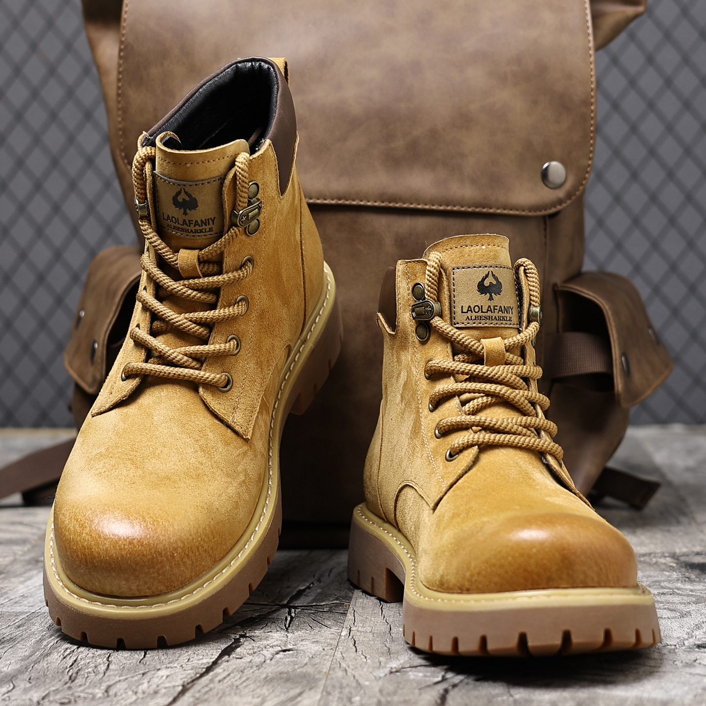 British Style Yellow Martin Boots For Men Retro Leather Winter_voghion.com