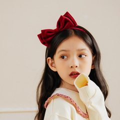 Korean version of the new velvet double-layered bow hairpin for children, simple and versatile headband, student fashion headband, parent-child style