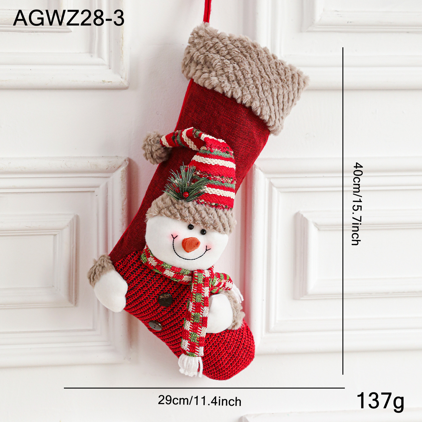 Nuevos calcetines de Navidad de peluche bolsas de regalo decoraciones de Navidad dibujos animados Papá Noel muñeco de nieve calcetines diseño de escena