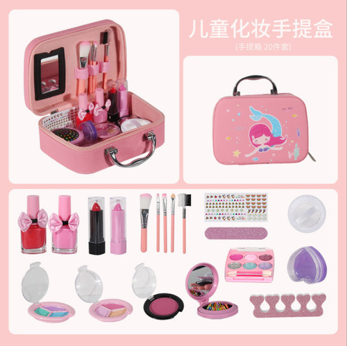 Cross-border children's cosmetics vanity set, realistic girl dollhouse makeup toy, portable backpack