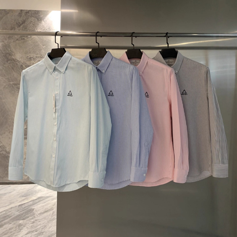 Customer-Supplied Oxford Fabric Spring and Autumn New Men's Vertical Stripe Texture Casual Long-Sleeve Shirt, Available for Live Streaming and Wholesale Customer-Supplied Oxford Fabric Spring and Autumn New Men's Vertical Stripe Texture Casual Long-Sleeve Shirt, Available for Live Streaming and Wholesale