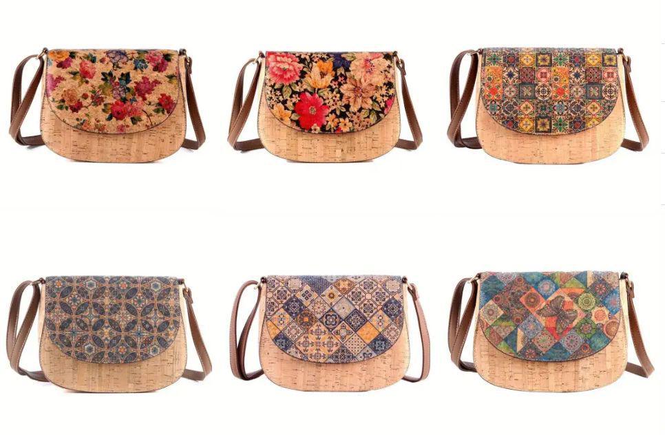 2024 New Cork Print Art Flip Saddle Versatile Casual Butterfly Back Zipper Crossbody Bag_voghion.com
