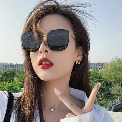 Sunglasses for Women  New Style Polarized Glasses Square Internet Celebrity Large Frame Round Face Slimming Small Sunglasses