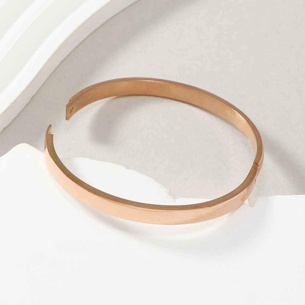 Pulsera de anillo de acero de titanio transfronterizo directo de fábrica mujer brillante hebilla esférica pulsera de tipo O simple joyería de acero inoxidable