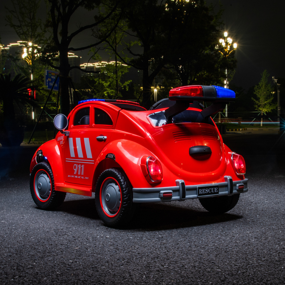 Niños retro coche eléctrico de cuatro ruedas control remoto carro escarabajo todoterreno juguetes para niños se puede sentar coche para niños image 13