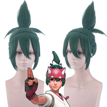 主圣达  雾子 cosplay假发 绿色冲天 马尾 假毛