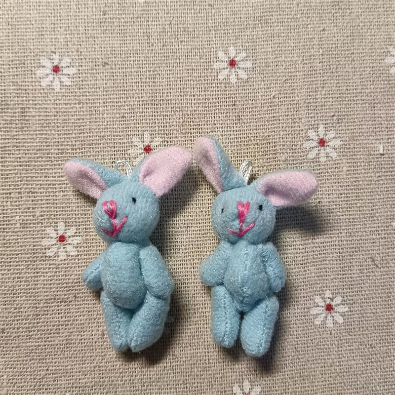 4.5cm 파란색 브러시드 토끼