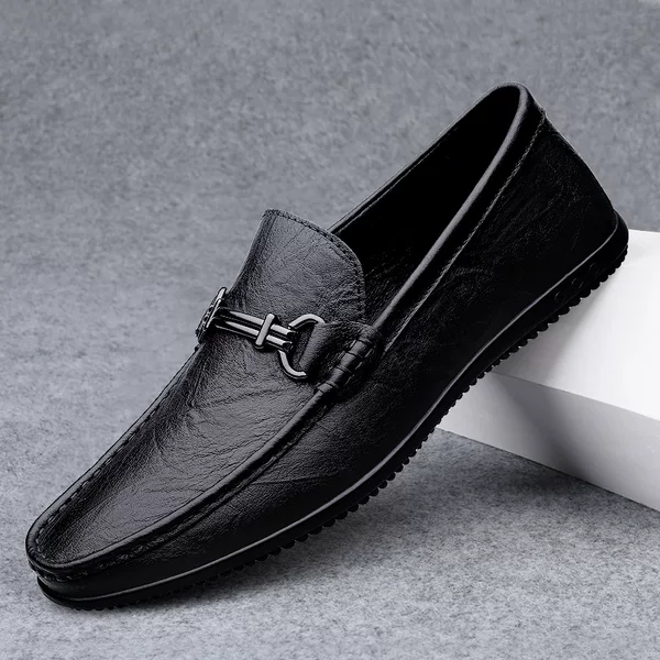 Live Broadcast Explosions Doug Shoes Men's Genuine Leather Cowhide Cross-border High-end Business Casual Leather Shoes Soft Sole Slip-on Dad Shoes