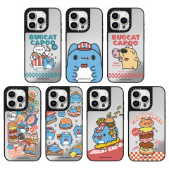 CASE Kaba ブルー猫虫バーガー携帯電話ケース iPhone16ProMax Apple 15 携帯電話ケース 14 に適しています