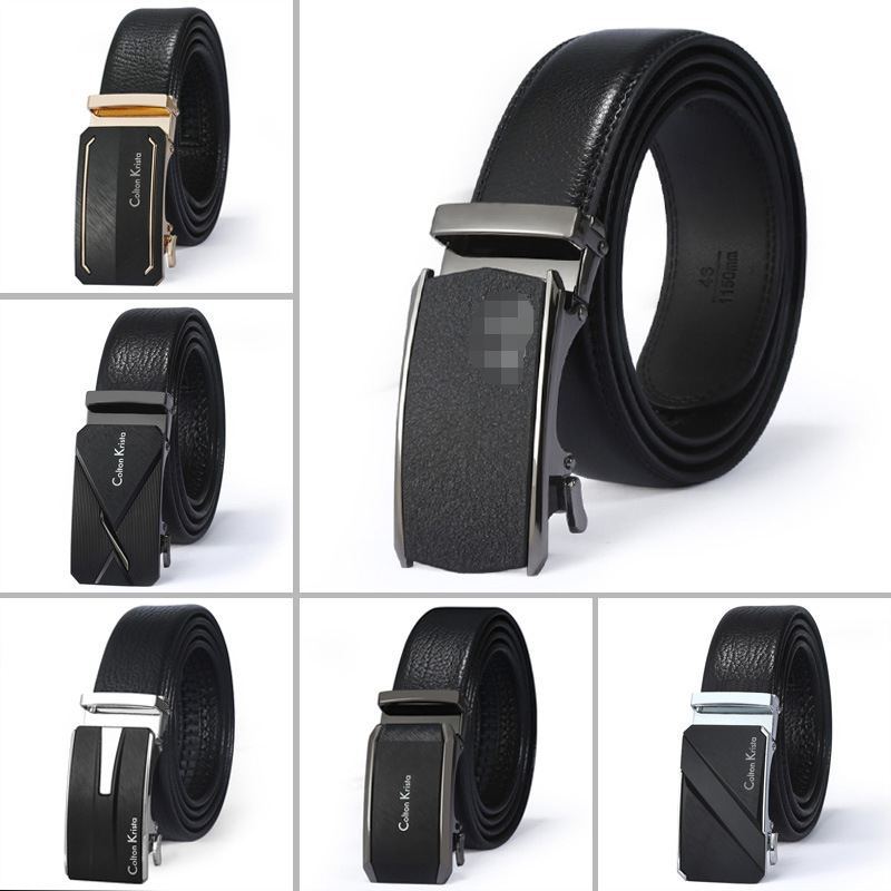 Belt men's leather frosted alloy automatic buckle business fashion belt fashion young and middle-aged belt manufacturers wholesale