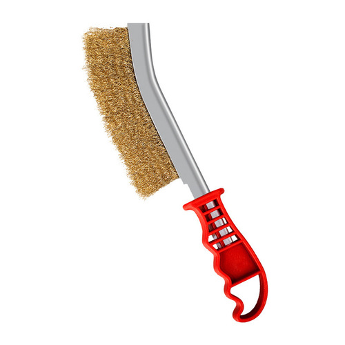 Steel wire brush with handle knife brush stainless steel wire knife brush copper-plated wire brush rust removal plastic handle barbecue iron brush cleaning brush