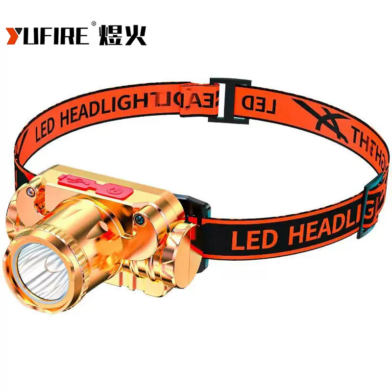 跨境头灯夜钓超长续航头戴式手电筒强光充电超亮户外家用矿灯批发